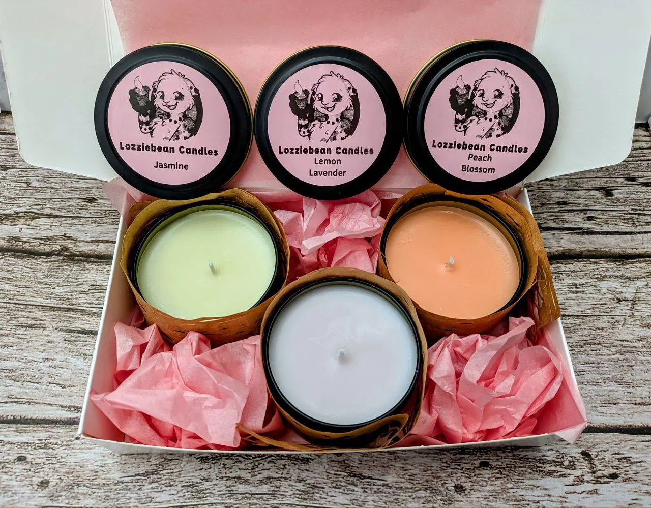 Flower Shop Scented Candle Gift Set 4oz Trio Soy Wax Handmade Candles