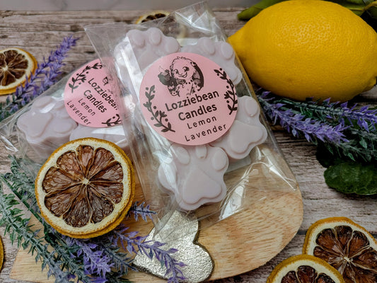 Floral & Fruity Scented Soy Wax Melts shaped like Paw prints | Made in the UK | Pack of 5