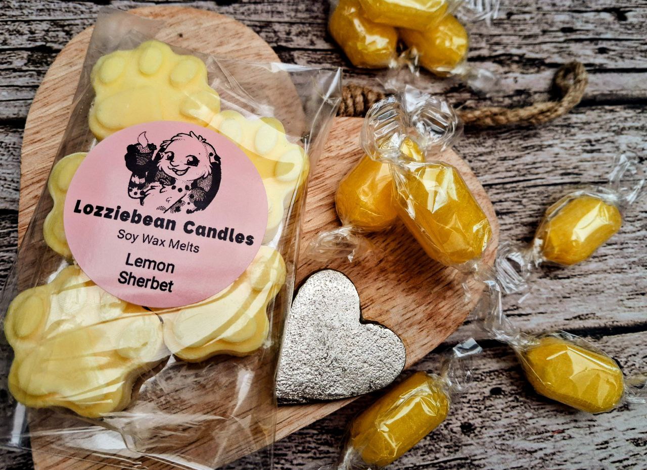 Sweet Scented Soy Wax Melts shaped like Paw prints | Made in the UK | Pack of 5