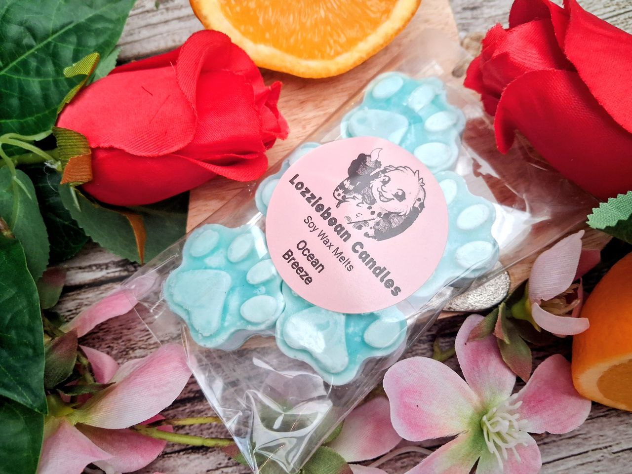 Relaxing Scented Soy Wax Melts shaped like Paw prints | Made in the UK | Pack of 5