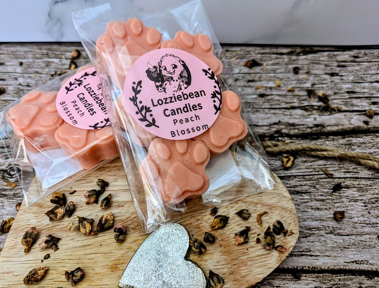 Floral & Fruity Scented Soy Wax Melts shaped like Paw prints | Made in the UK | Pack of 5