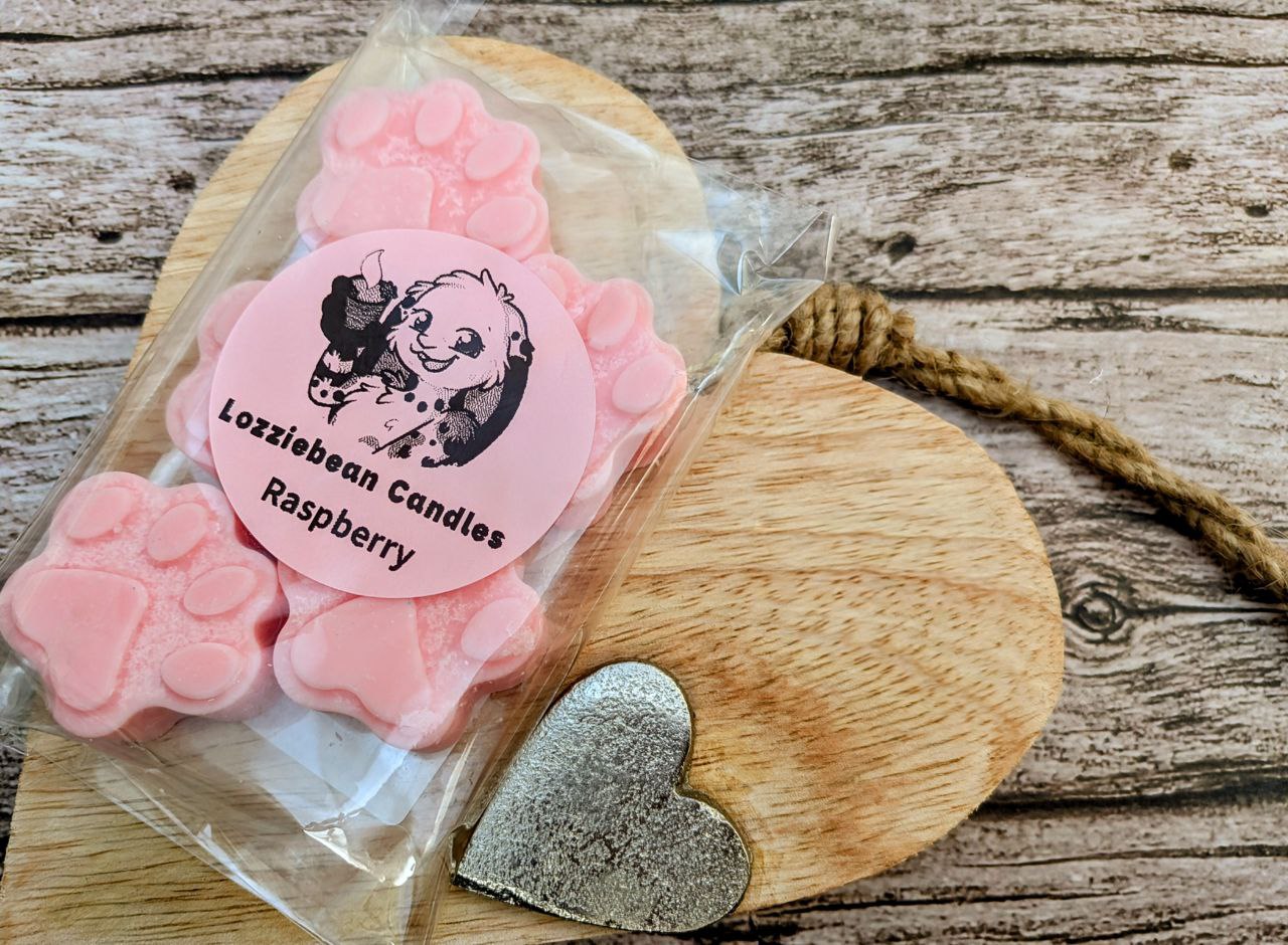 Floral & Fruity Scented Soy Wax Melts shaped like Paw prints | Made in the UK | Pack of 5